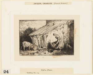 豚屋根 作： Charles Emile Jacque