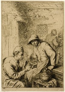 二人の喫煙者 作： Charles Emile Jacque