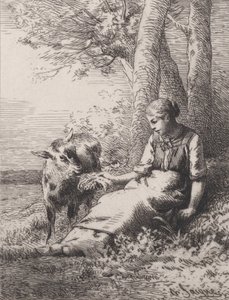 友情、1867年、1867年。 作： Charles Emile Jacque