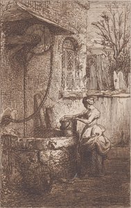 井戸の女、1842年。 作： Charles Emile Jacque