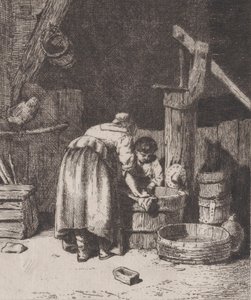 女性の洗濯、カリフォルニア。 1845-50。