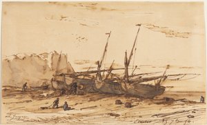 エトルタ、1854年。 作： Charles Emile Jacque