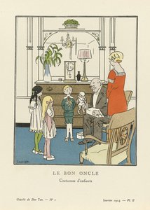 いいおじさん」。ラ・ガゼット・デュ・ボン・トン」に掲載されている子供用コスチューム、パブ1914年（ステンシルプリント 作： Charles Emile called Carlegle Egli