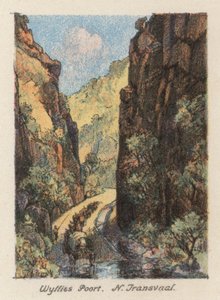 南アフリカ北トランスヴァール、Wyllies Poort（カラーリトグラフ） 作： Charles Ernest Peers