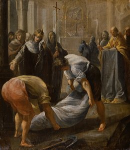 1152年にフランスのルイ7世（1120-80）の前で、パリの聖デニス大聖堂にあるアボットシュガー（1081-1151）の覆い 作： Charles Errard