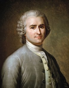 スイスの哲学者、ジャン＝ジャック・ルソーの肖像（パステル画） 作： Charles Escot