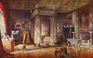 ノールハウスジェームズ1世の寝室（カラーリトグラフ） 作： Charles Essenhigh Corke