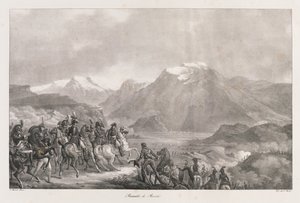 リボリの戦い 19世紀初頭（リトグラフ 作： Charles Etienne Pierre Motte