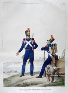 1823年フランスの砲兵制服 作： Charles Etienne Pierre Motte