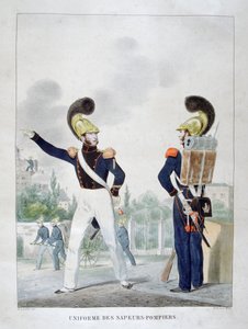 軍の制服消防士の制服、フランス、1823 作： Charles Etienne Pierre Motte