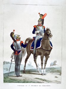 1823年フランス、シャサール第1連隊の制服。 作： Charles Etienne Pierre Motte