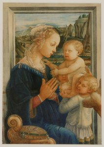 The Madonna and Child, after Lippi, cerca de 1876-80 (aquarela e bodycolour no papel) 作： Charles Fairfax Murray