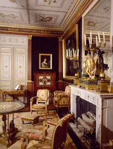 来客用サロンとオルタンス王妃の左肖像（マルメゾン城、リュエイユ・マルメゾン）、建築家ピエール＝フランソワ＝レオナール・フォンテーヌとシャルル・ペルシエ作、フランス 作： Charles and Fontaine Pierre Percier