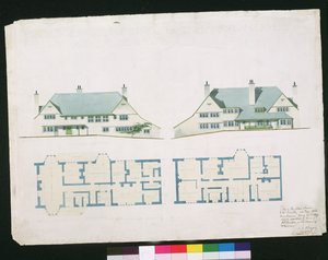 1899年にJWバックリーエスクァイアのためにウィンダミアのガートメルフェルギルヘッドに建設される家（紙と紙と鉛筆） 作： Charles Francis Annesley Voysey