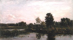 オワーズ川の曲がり角 作： Charles Francois Daubigny