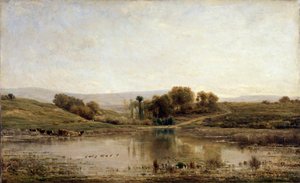 池、1858年。 作： Charles Francois Daubigny