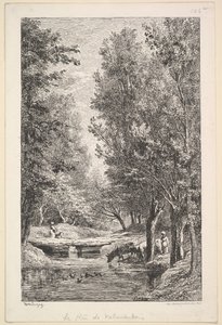モンドイス渓谷の小川、1835-78年。 作： Charles Francois Daubigny