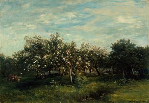 アップルブロッサムズ、1873年。 作： Charles Francois Daubigny