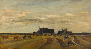 ブルターニュ、ケリティの農場 作： Charles Francois Daubigny