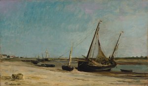 エタプルの海岸のボート、1871年。 作： Charles Francois Daubigny