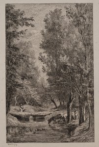 ヴァルモンドワの小川 作： Charles Francois Daubigny