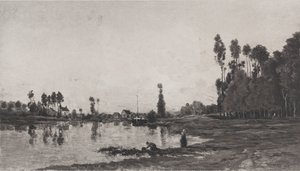 川沿い、1865年。 作： Charles Francois Daubigny