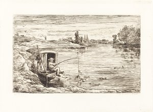 キャビンボーイ・フィッシング (Le Mousse a la peche) 作： Charles Francois Daubigny