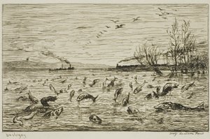 船頭小僧の旅立ちを祝う魚たち（The Fish） 作： Charles Francois Daubigny