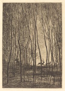 森の中の鹿 作： Charles Francois Daubigny