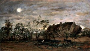 オンフルールの夜、1860年代。 作： Charles Francois Daubigny
