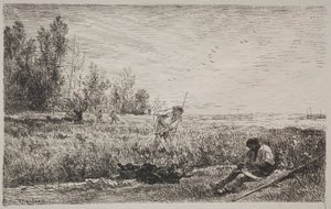 干し草作り、オリジナルの印象1862、1921年に印刷。