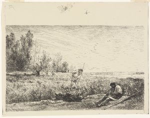 干し草作り 作： Charles Francois Daubigny