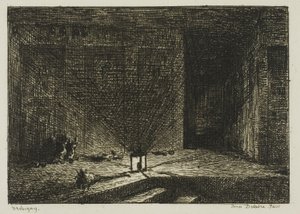 旅館の内部 (旅館の廊下) 作： Charles Francois Daubigny