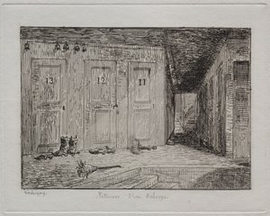 旅館のインテリア 作： Charles Francois Daubigny
