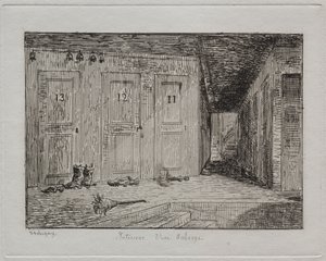 インのインテリア、1861年。 作： Charles Francois Daubigny