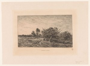 りんごの木のある風景 ポミエとオーヴェル。 (オブジェクトのタイトル) 作： Charles Francois Daubigny