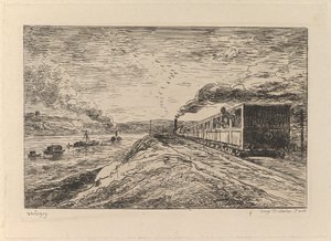 1861年、ルヴォヤージュアンバトー出身のルデパルルルトゥール。 作： Charles Francois Daubigny