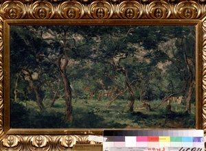 「オリーブの木立」（オリーブの果樹園） シャルル・フランソワ・ドービニー（1817-1878）作 1870-1873年 プーシキン美術館、モスクワ 作： Charles Francois Daubigny