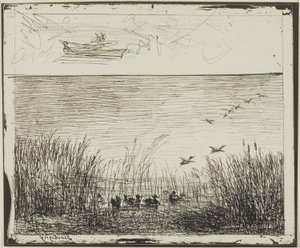 アヒルと湿地 作： Charles Francois Daubigny