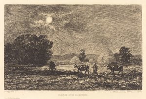 ヴァルモンドワの月明かり 作： Charles Francois Daubigny