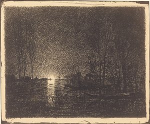 月明かりの風景 作： Charles Francois Daubigny
