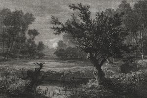 アンディリー渓谷の月の出 作： Charles Francois Daubigny