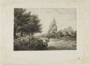 ショワジー・ル・ロワの近く 作： Charles Francois Daubigny