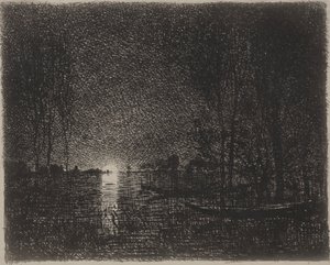 1921年に印刷されたナイトピース、オリジナルの印象1862。 作： Charles Francois Daubigny