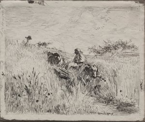 1921年に印刷された穀物畑の小道、元の印象1862。 作： Charles Francois Daubigny