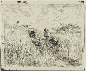 麦畑の小道 作： Charles Francois Daubigny
