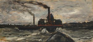 リバーボート、1860年頃 作： Charles Francois Daubigny