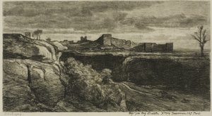 クレミュー城 (イゼール) の遺跡 作： Charles Francois Daubigny