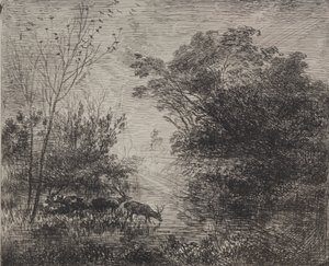 雄鹿 作： Charles Francois Daubigny
