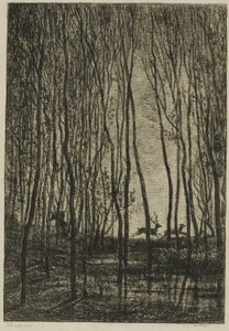 森の中の雄鹿 作： Charles Francois Daubigny